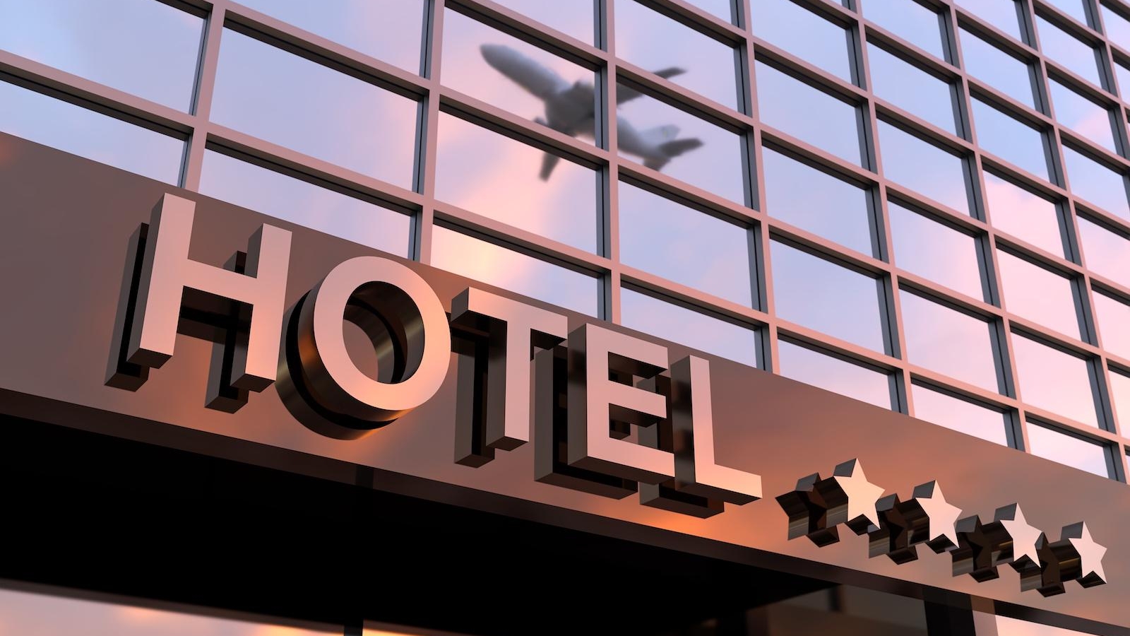Shiny hotel sign with stars